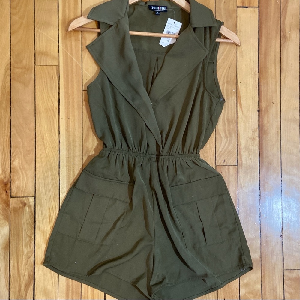 NWT army green romper